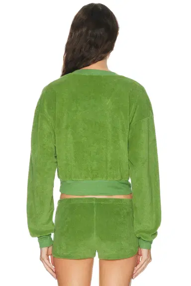 ÉTERNE Cropped V-Neck Sweatshirt | Thumbnail 3