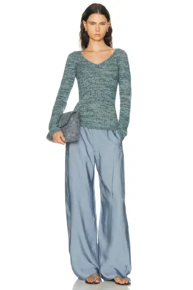 The Elder Statesman Off The Shoulder V-Neck Sweater | Thumbnail 4 The Elder Statesman Off The Shoulder V-Neck Sweater | Thumbnail 4