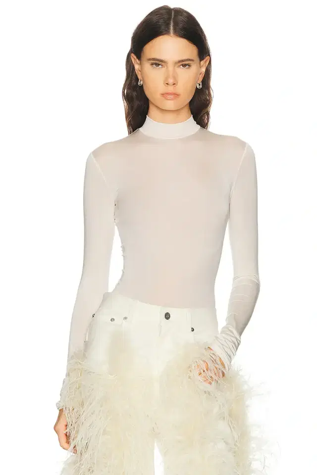 LaPointe Jersey Mock Neck Bodysuit