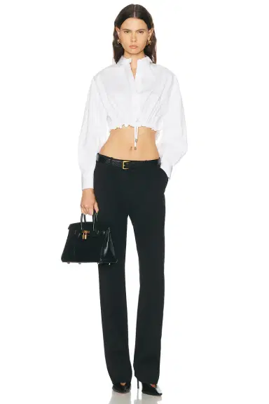 Carolina Herrera Long Sleeve Button Down Cropped Top | Thumbnail 4 Carolina Herrera Long Sleeve Button Down Cropped Top | Thumbnail 4