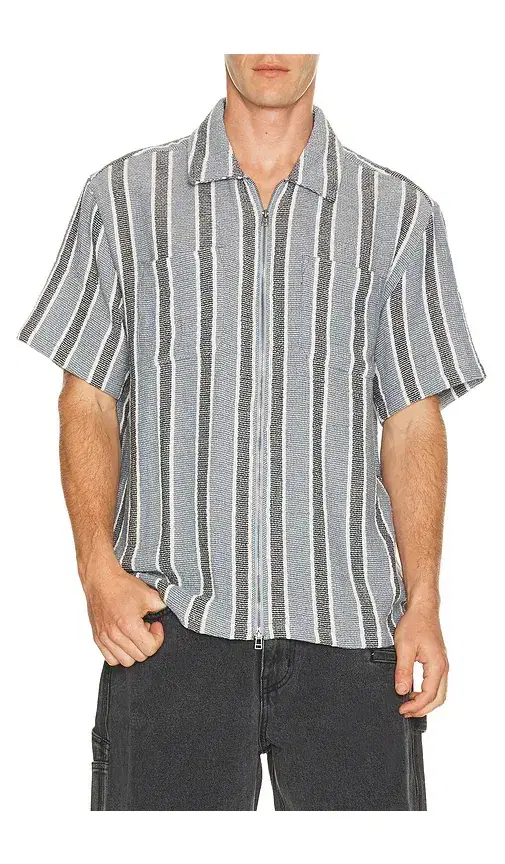 Brixton The Dexter Textured Stripe Short Sleeve Shirt