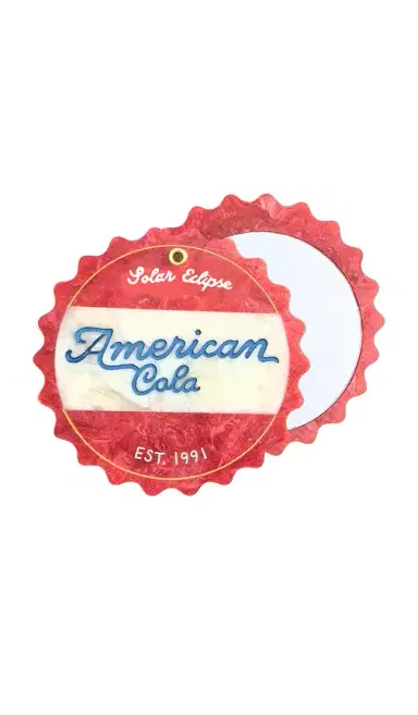 Solar Eclipse Hand-Painted American Cola Compact Mirror | Thumbnail 1
