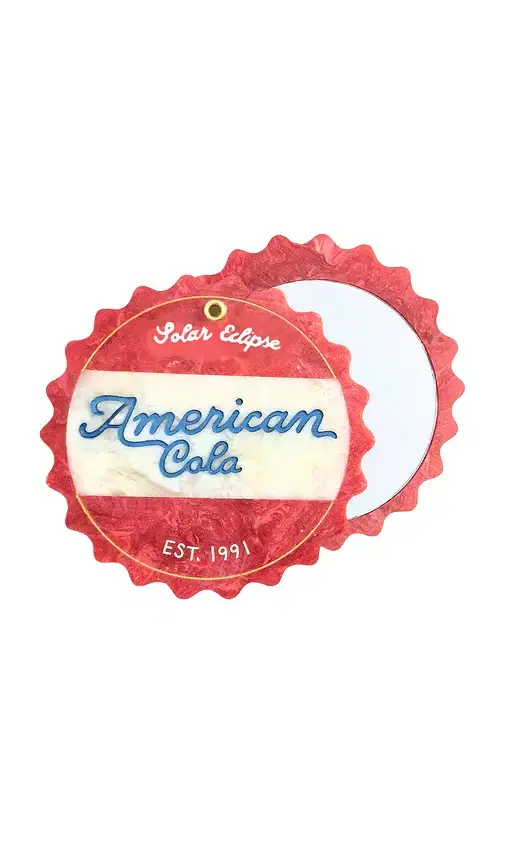 Solar Eclipse Hand-Painted American Cola Compact Mirror