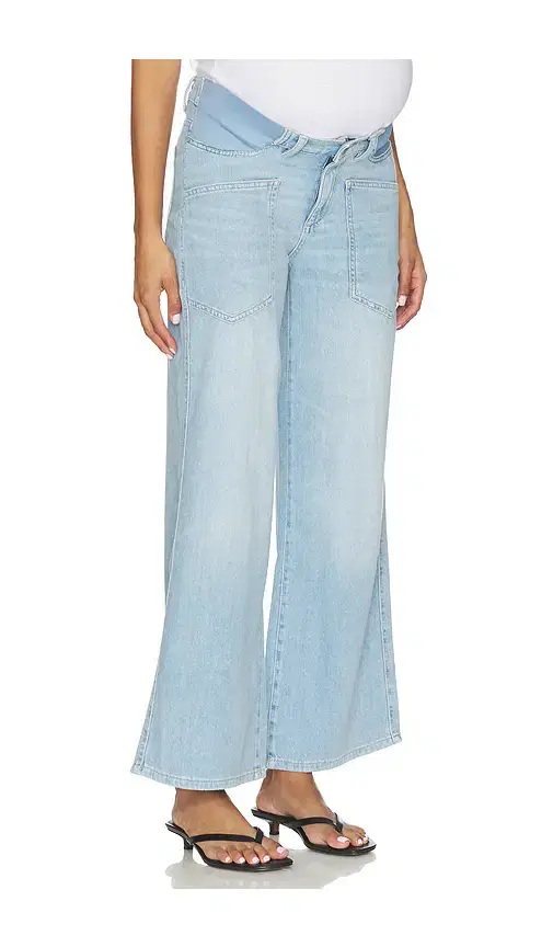 DL1961 X Bumpsuit Hepburn Wide Leg High Rise Maternity Jeans