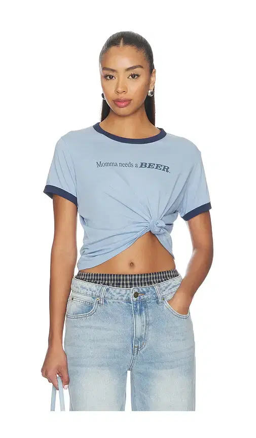 Momma Needs A Beer Perfect Ringer Tee