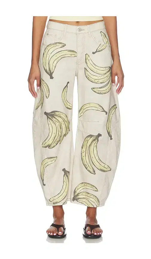 Free People Good Luck Printed Jean