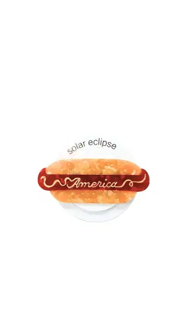 Solar Eclipse Hand-Painted America Hot Dog Grip Charm | Thumbnail 1