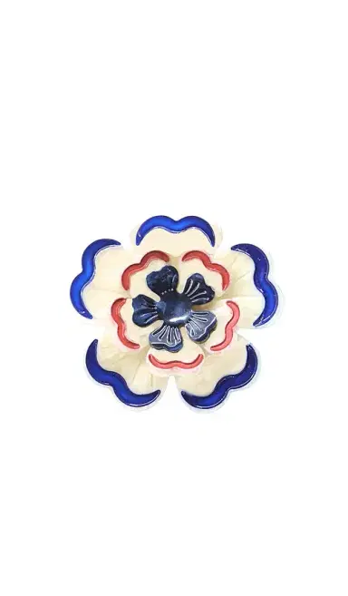 Solar Eclipse Hand-Painted Americana Flower Claw Hair Clip | Thumbnail 1 Solar Eclipse Hand-Painted Americana Flower Claw Hair Clip | Thumbnail 1