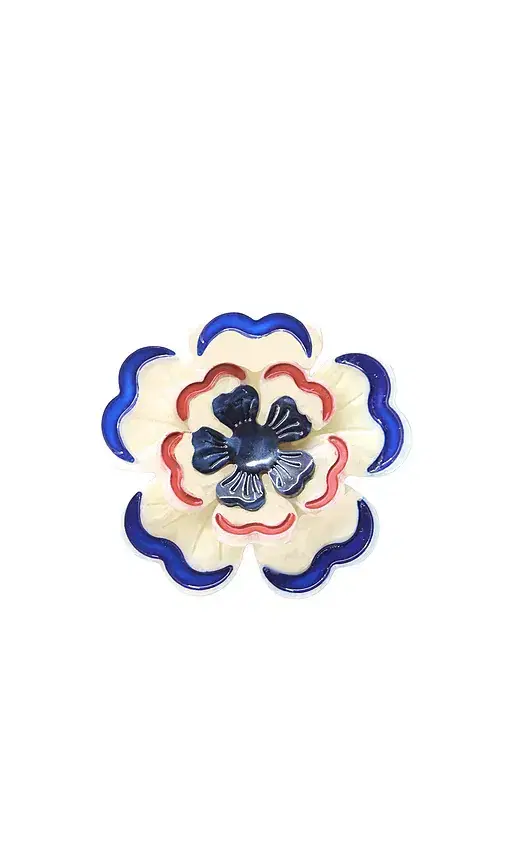 Solar Eclipse Hand-Painted Americana Flower Claw Hair Clip