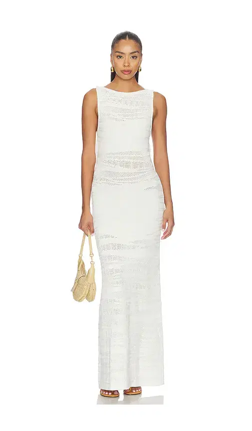 SEVEN WONDERS Wrenley Open Back Knit Maxi Dress