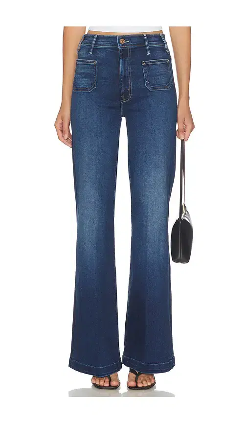 MOTHER Lil Petite Hustler Roller Patch Pocket Sneak Jeans