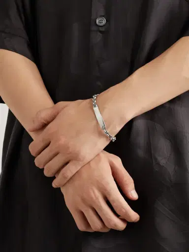 Hoorsenbuhs Open-Link Monogram 5mm Sterling Silver Diamond Bracelet - Men | Thumbnail 2 Hoorsenbuhs Open-Link Monogram 5mm Sterling Silver Diamond Bracelet - Men | Thumbnail 2