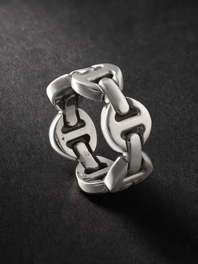 Hoorsenbuhs Tri-Link Sterling Silver Ring - Men