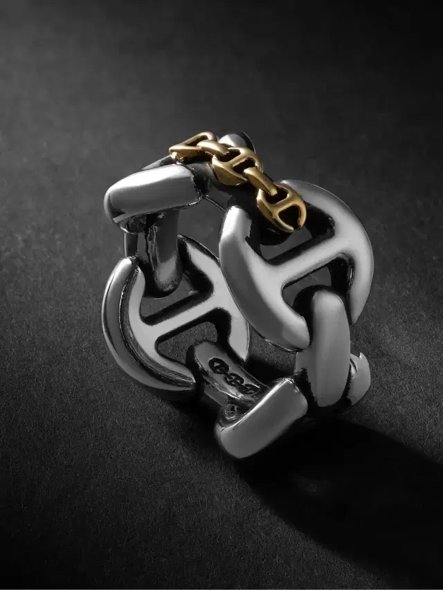 Hoorsenbuhs Affix Quad Sterling Silver and 18-Karat Gold Ring - Men