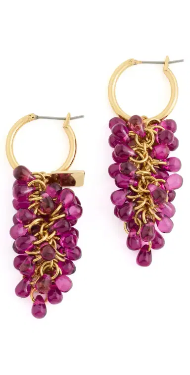KENNETH JAY LANE Grape Drop Earrings Gold/Purple One Size | Thumbnail 1