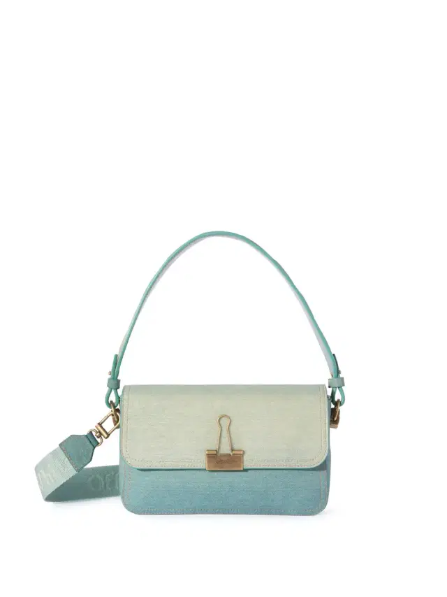 Off-White Binder Soft M  Denim Leather Light Blue