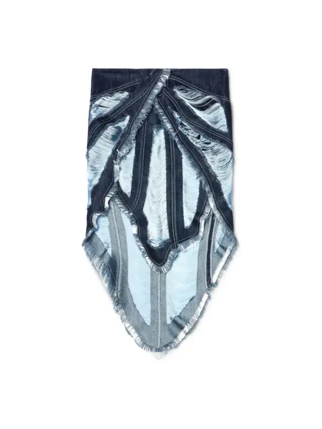 Off-White Shredded Denim Skirt