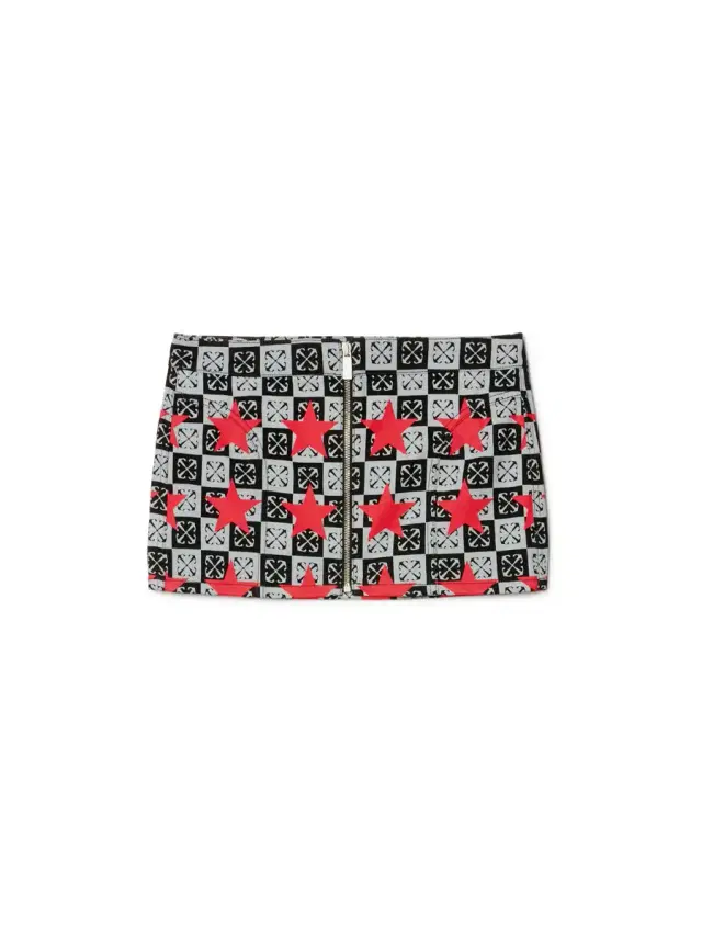 Off-White Printed Star Denim Skirt