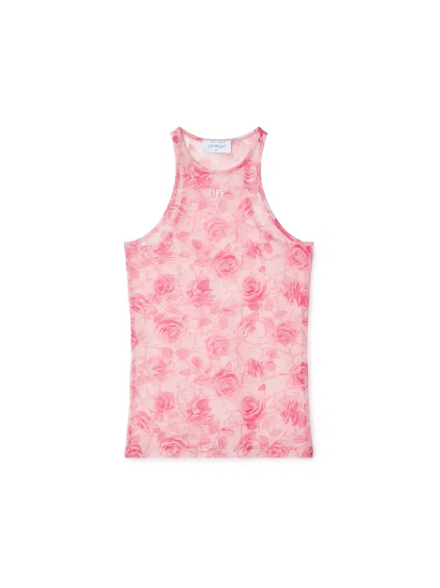 Off-White Off Stamp Roses Mesh Racer To Powder Pin