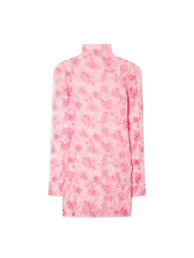 Off-White Roses Mesh Short Dress