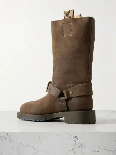Burberry Buckled Suede Boots | Thumbnail 3 Burberry Buckled Suede Boots | Thumbnail 3