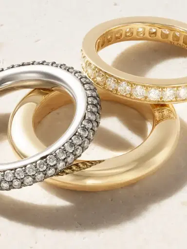 By Pariah Set Of Three 14-karat Recycled Yellow And White Gold Diamond Rings | Thumbnail 3 By Pariah Set Of Three 14-karat Recycled Yellow And White Gold Diamond Rings | Thumbnail 3