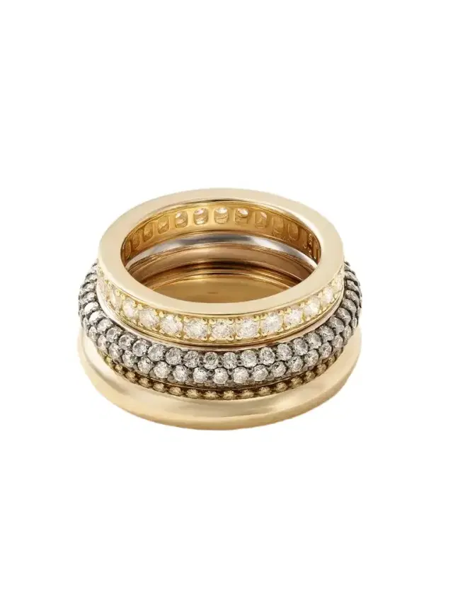 By Pariah Set Of Three 14-karat Recycled Yellow And White Gold Diamond Rings