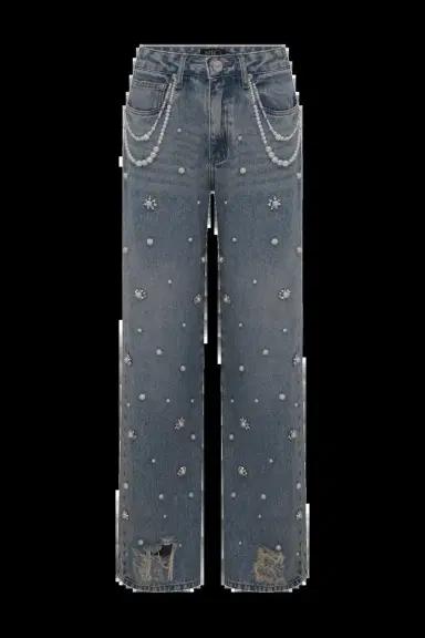 PatBo CRYSTAL DENIM EMBROIDERED PANT | Thumbnail 2 PatBo CRYSTAL DENIM EMBROIDERED PANT | Thumbnail 2