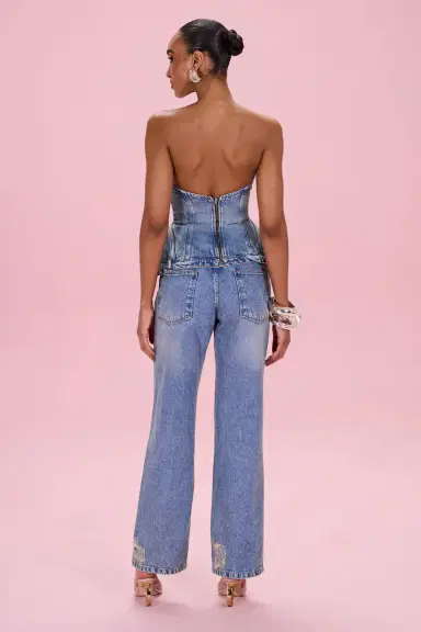 PatBo CRYSTAL DENIM EMBROIDERED PANT | Thumbnail 3 PatBo CRYSTAL DENIM EMBROIDERED PANT | Thumbnail 3