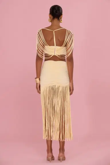 PatBo LYRIA JERSEY FRINGE MAXI SKIRT | Thumbnail 3