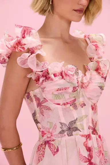 PatBo ORCHID BLOOM CHIFFON MAXI CORSET DRESS | Thumbnail 2 PatBo ORCHID BLOOM CHIFFON MAXI CORSET DRESS | Thumbnail 2
