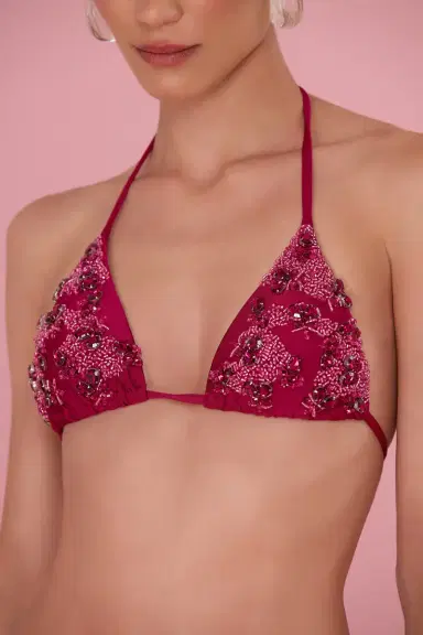 PatBo PETAL SHEEN BEADED BIKINI TOP | Thumbnail 1 PatBo PETAL SHEEN BEADED BIKINI TOP | Thumbnail 1