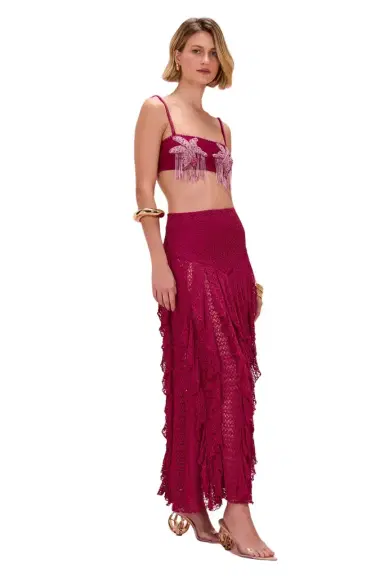 PatBo PETAL SHEEN MESH MAXI SKIRT | Thumbnail 1 PatBo PETAL SHEEN MESH MAXI SKIRT | Thumbnail 1