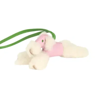 HERMÈS Hermes Budy Bag Charm Mauve Sylvestre, Vert Yucca and Ecru Milo Lambskin and Merino Wool | Thumbnail 2 HERMÈS Hermes Budy Bag Charm Mauve Sylvestre, Vert Yucca and Ecru Milo Lambskin and Merino Wool | Thumbnail 2