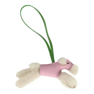 HERMÈS Hermes Budy Bag Charm Mauve Sylvestre, Vert Yucca and Ecru Milo Lambskin and Merino Wool | Thumbnail 3 HERMÈS Hermes Budy Bag Charm Mauve Sylvestre, Vert Yucca and Ecru Milo Lambskin and Merino Wool | Thumbnail 3