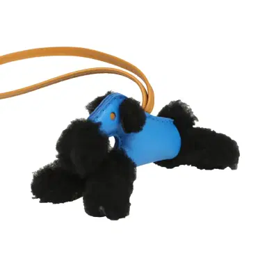 HERMÈS Hermes Budy Charm Bleu Hydra, Sesame, Black Milo Lambskin and Merino Wool | Thumbnail 2 HERMÈS Hermes Budy Charm Bleu Hydra, Sesame, Black Milo Lambskin and Merino Wool | Thumbnail 2
