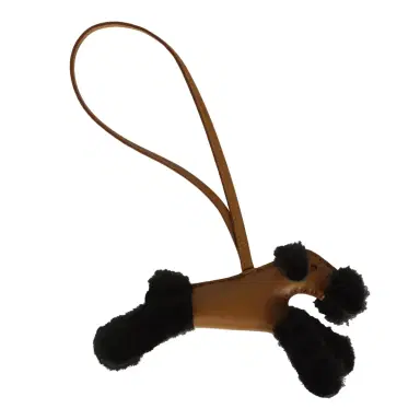HERMÈS Hermes Budy Charm Kraft and Black Milo Lambskin and Merino Sheepskin | Thumbnail 3 HERMÈS Hermes Budy Charm Kraft and Black Milo Lambskin and Merino Sheepskin | Thumbnail 3