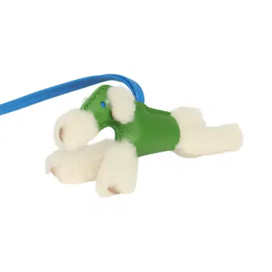 HERMÈS Hermes Budy Charm Vert Yucca and Bleu Hydra Milo Lambskin and Ecru Merino Wool | Thumbnail 4 HERMÈS Hermes Budy Charm Vert Yucca and Bleu Hydra Milo Lambskin and Ecru Merino Wool | Thumbnail 4