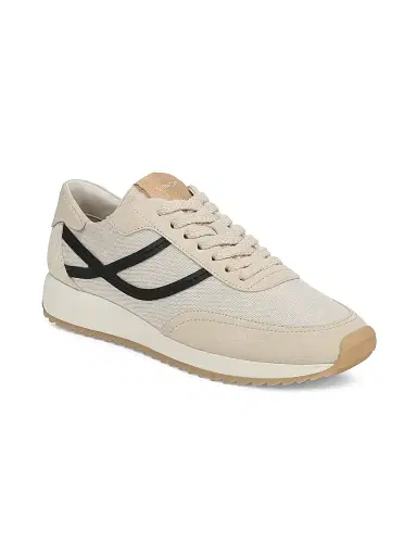 Vince Women's Santa Monica Contrast-Striped Suede Low-Top Sneakers - Moonlight Black - Size 11 | Thumbnail 2