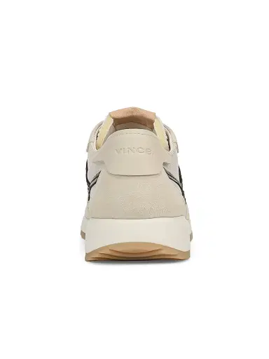 Vince Women's Santa Monica Contrast-Striped Suede Low-Top Sneakers - Moonlight Black - Size 11 | Thumbnail 3
