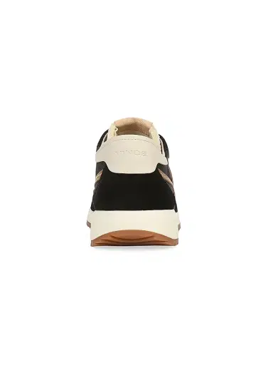 Vince Women's Santa Monica Contrast-Striped Suede Low-Top Sneakers - Black Saddle - Size 11 | Thumbnail 3