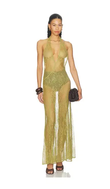 ADRIANA DEGREAS Lace Bare-back Maxi Dress | Thumbnail 1