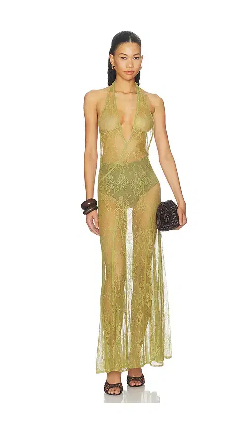 Lace Bare-back Maxi Dress