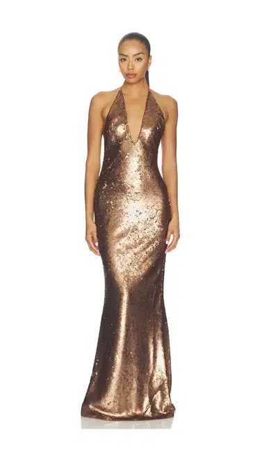 Misha The Plunge Sequin Jersey Dress | Thumbnail 1 Misha The Plunge Sequin Jersey Dress | Thumbnail 1