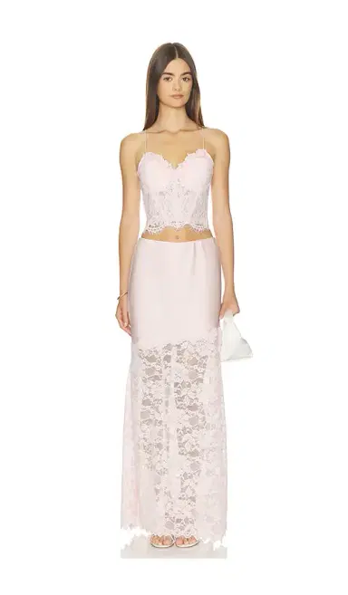 Generation Love Perrine Lace Combo Satin Skirt | Thumbnail 5 Generation Love Perrine Lace Combo Satin Skirt | Thumbnail 5