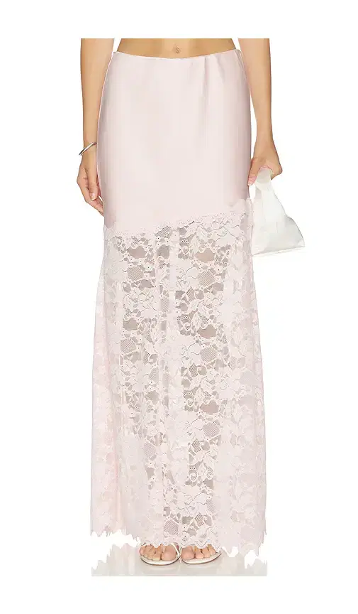 Perrine Lace Combo Satin Skirt