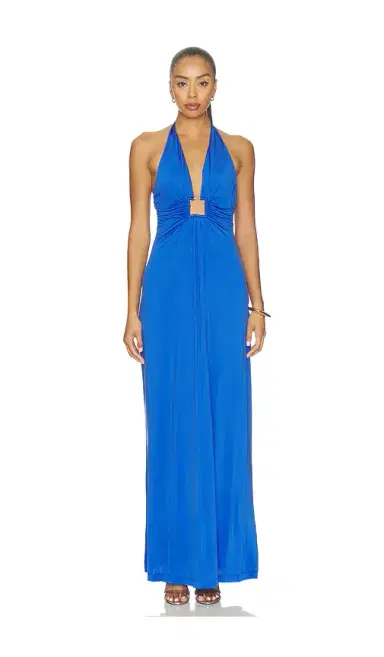 ROAME. Sawyer Cupro Halter Dress | Thumbnail 1