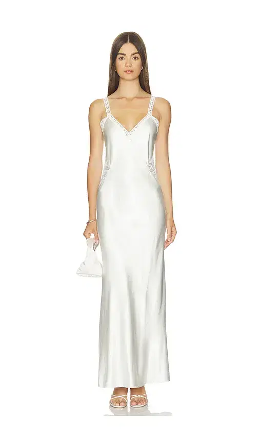 Generation Love Milena Lace Combo Liquid Satin Maxi Dress