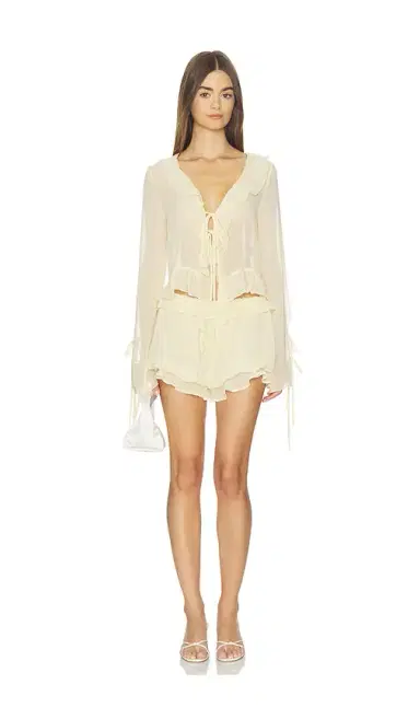 Milkwhite Ruffle Mini Short | Thumbnail 5