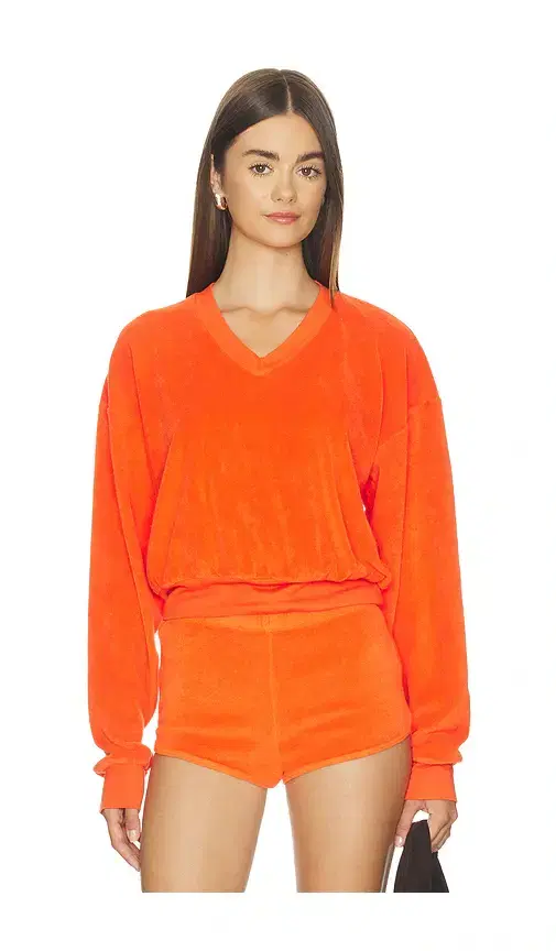 Eterne Cropped V-Neck Sweatshirt